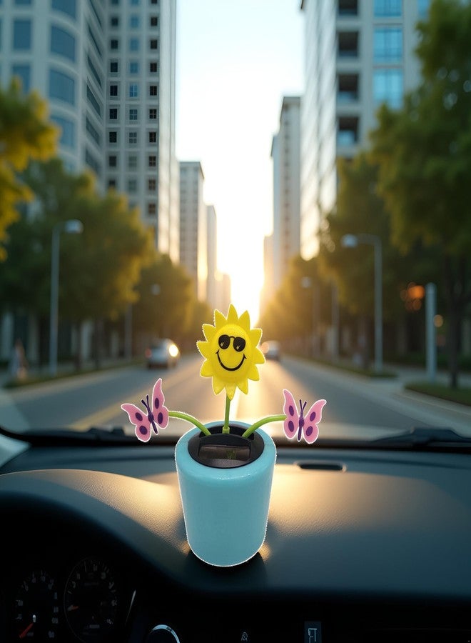 Tnyvm Cute Solar Dancing Flowers Swinging Sunflower Insect Flip Flap Flowers Eco-Friendly Solar Power Bobblehead Dancing Flowers for Solar Power Kits Car Home Decoration, Solar Power Kits - Image 3